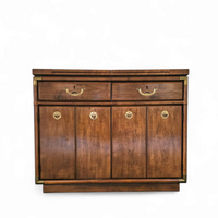 Vintage Drexel Accolade Campaign Server Dry Bar on Casters / Flip Top
1980s