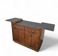 Vintage Drexel Accolade Campaign Server Dry Bar on Casters / Flip Top
1980s