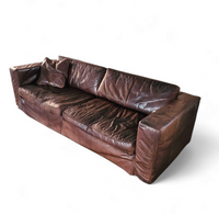 Massive / loose cover / brown leather / lounge sofa / 1970s/