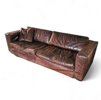 Massive / loose cover / brown leather / lounge sofa / 1970s/