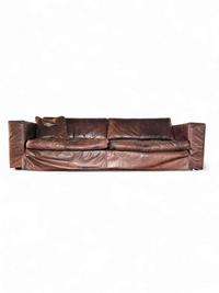 Massive / loose cover / brown leather / lounge sofa / 1970s/