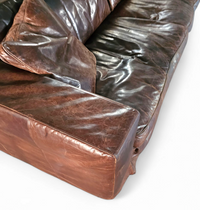 Massive / loose cover / brown leather / lounge sofa / 1970s/