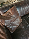 Massive / loose cover / brown leather / lounge sofa / 1970s/