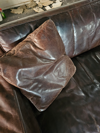 Massive / loose cover / brown leather / lounge sofa / 1970s/