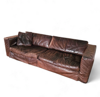 Massive / loose cover / brown leather / lounge sofa / 1970s/