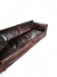 Massive / loose cover / brown leather / lounge sofa / 1970s/