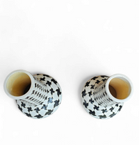 2 x Pied de poule vases / 1980s
