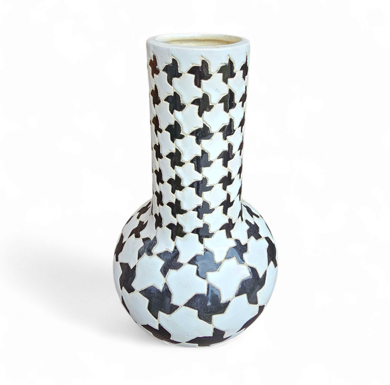 2 x Pied de poule vases / 1980s