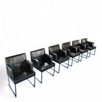 6 x Solo chair by Antonio Citterio for B&B Italia / Black leather