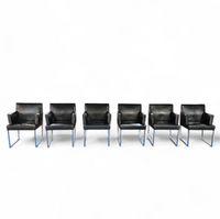 6 x Solo chair by Antonio Citterio for B&B Italia / Black leather