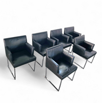 6 x Solo chair by Antonio Citterio for B&B Italia / Black leather