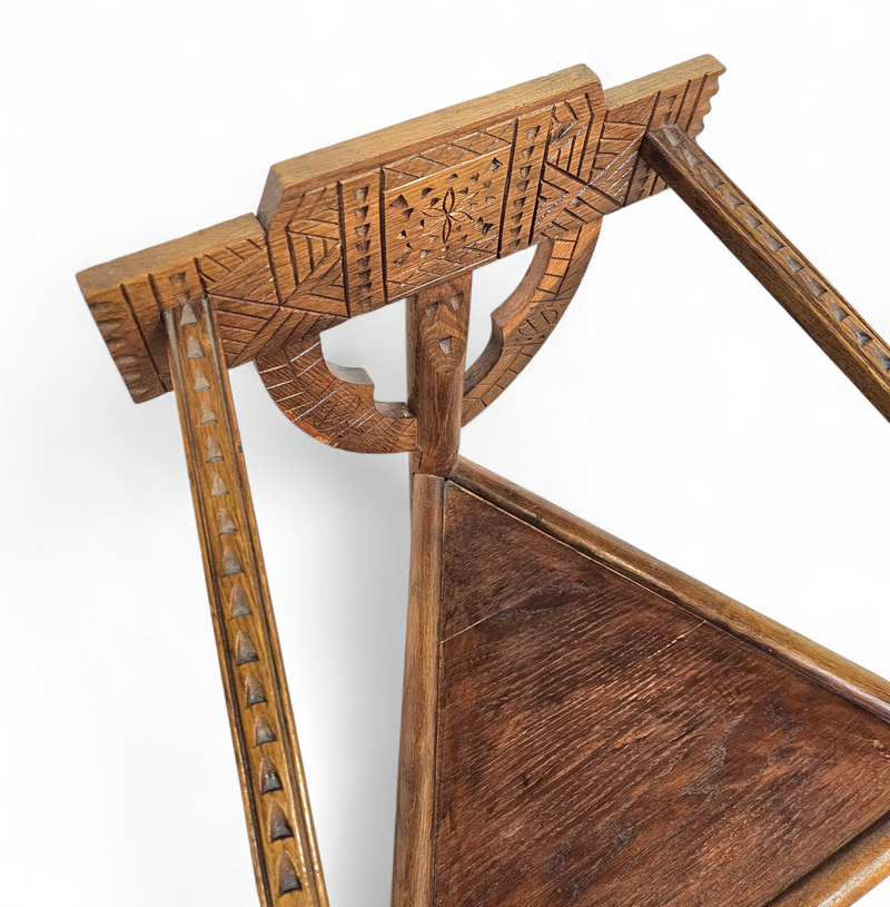 Carved Swedish Monk Chairs
Style attributed to Bernhard Hoettger
Made in Sweden / 1940s