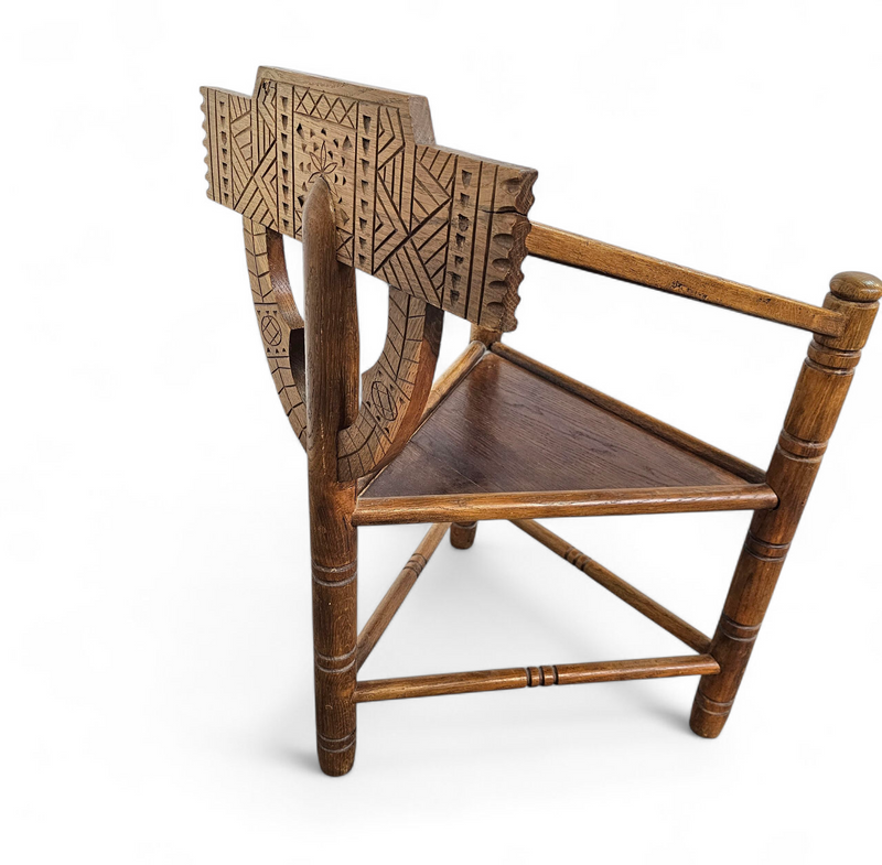 Carved Swedish Monk Chairs
Style attributed to Bernhard Hoettger
Made in Sweden / 1940s