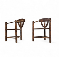Carved Swedish Monk Chairs
Style attributed to Bernhard Hoettger
Made in Sweden / 1940s