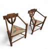 Carved Swedish Monk Chairs
Style attributed to Bernhard Hoettger
Made in Sweden / 1940s