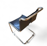 6 x early Spoleto chairs / Gavina - Knoll / black leather / good condition / 1970s