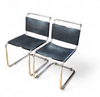 6 x early Spoleto chairs / Gavina - Knoll / black leather / good condition / 1970s