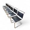 6 x early Spoleto chairs / Gavina - Knoll / black leather / good condition / 1970s
