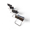 6 x early Spoleto chairs / Gavina - Knoll / black leather / good condition / 1970s