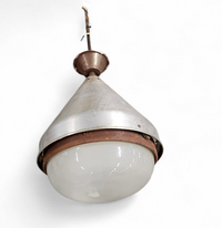 Large aluminum/ Industrial / hanging lamp / 1970s / height  55 cm