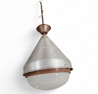 Large aluminum/ Industrial / hanging lamp / 1970s / height  55 cm