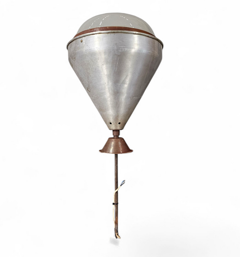 Large aluminum/ Industrial / hanging lamp / 1970s / height  55 cm
