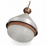Large aluminum/ Industrial / hanging lamp / 1970s / height  55 cm