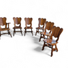8 x Oirschot Meeuwis / oak dining chairs / 2 x arm rest / 1970s