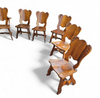 8 x Oirschot Meeuwis / oak dining chairs / 2 x arm rest / 1970s