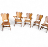 8 x Oirschot Meeuwis / oak dining chairs / 2 x arm rest / 1970s