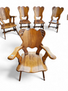 8 x Oirschot Meeuwis / oak dining chairs / 2 x arm rest / 1970s