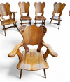 8 x Oirschot Meeuwis / oak dining chairs / 2 x arm rest / 1970s