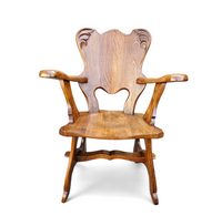 8 x Oirschot Meeuwis / oak dining chairs / 2 x arm rest / 1970s