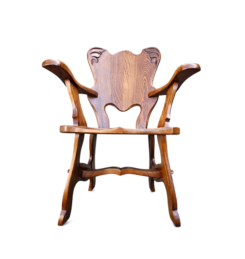 8 x Oirschot Meeuwis / oak dining chairs / 2 x arm rest / 1970s