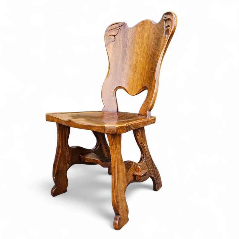 8 x Oirschot Meeuwis / oak dining chairs / 2 x arm rest / 1970s