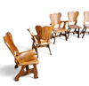 8 x Oirschot Meeuwis / oak dining chairs / 2 x arm rest / 1970s