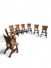 8 x Oirschot Meeuwis / oak dining chairs / 2 x arm rest / 1970s