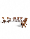 8 x Oirschot Meeuwis / oak dining chairs / 2 x arm rest / 1970s