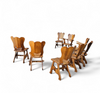 8 x Oirschot Meeuwis / oak dining chairs / 2 x arm rest / 1970s
