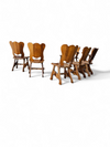 8 x Oirschot Meeuwis / oak dining chairs / 2 x arm rest / 1970s