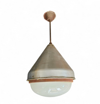 Large aluminum/ Industrial / hanging lamp / 1970s / height  55 cm