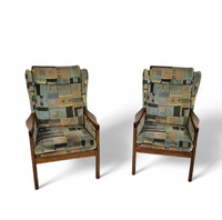 2 x Casala wingback / lounge / armchair in top condition / 4 small cushions / 1960s