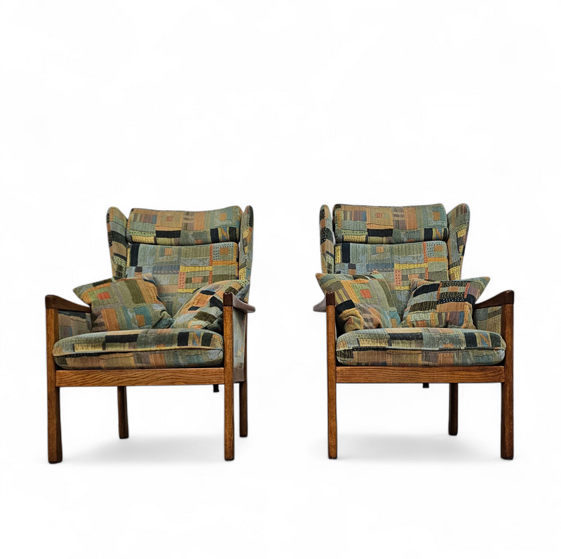 2 x Casala wingback / lounge / armchair in top condition / 4 small cushions / 1960s