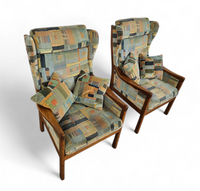 2 x Casala wingback / lounge / armchair in top condition / 4 small cushions / 1960s