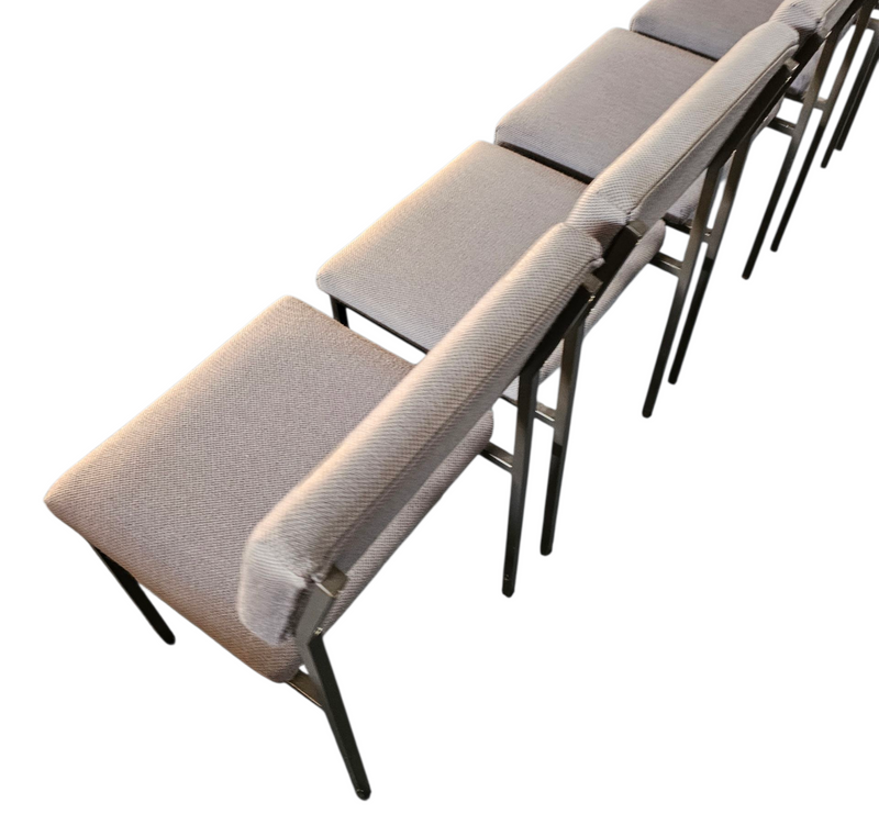 6 x No. 33 dining chair by Gijs van der Sluis for Van der Sluis Stalen Meubelen, 1960s