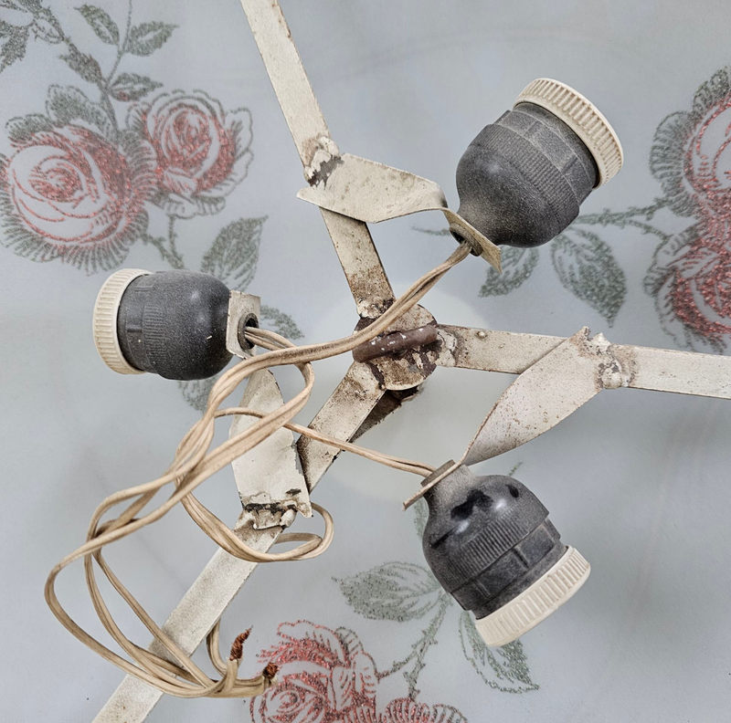 Large floral ceiling lamp 1950s