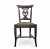 4 x elm dining chair with a carved back frame in a rosette / France / 1890-1900