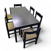 Rare dining set / Italy / 1970s/
solid black painted wood / 6 x chair / matching table