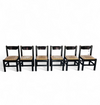 Rare dining set / Italy / 1970s/
solid black painted wood / 6 x chair / matching table
