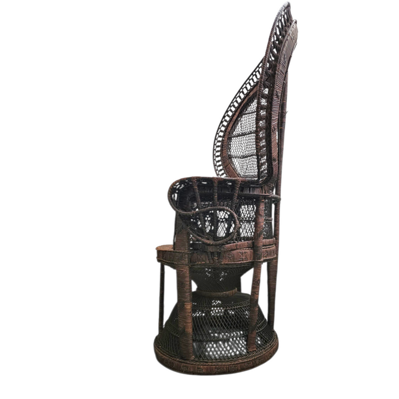 Peacock Emmanuelle Wicker Chair / Kok Maison / 1970s